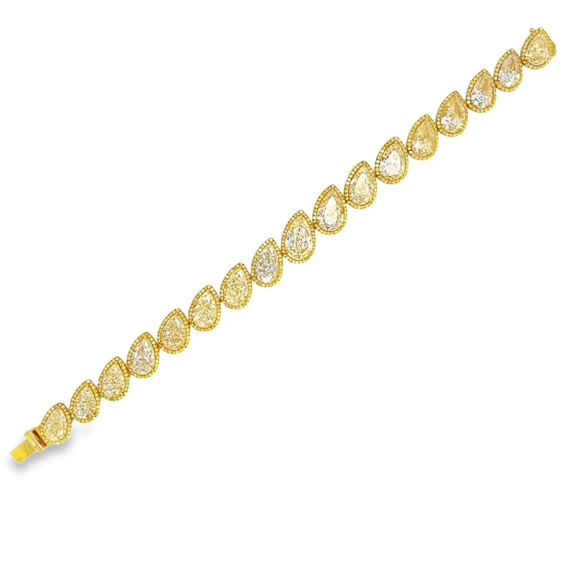 34CT Fancy Yellow Pear Cut Diamond Bracelet