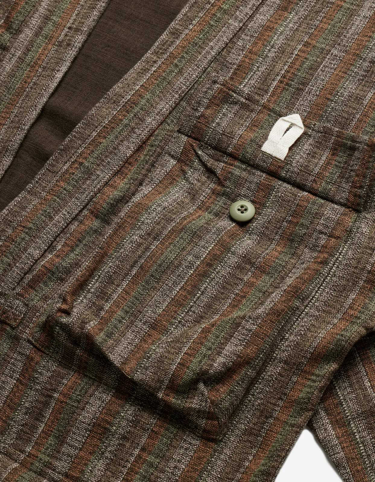 5118 Wagara Stripe Summer Kimono Olive