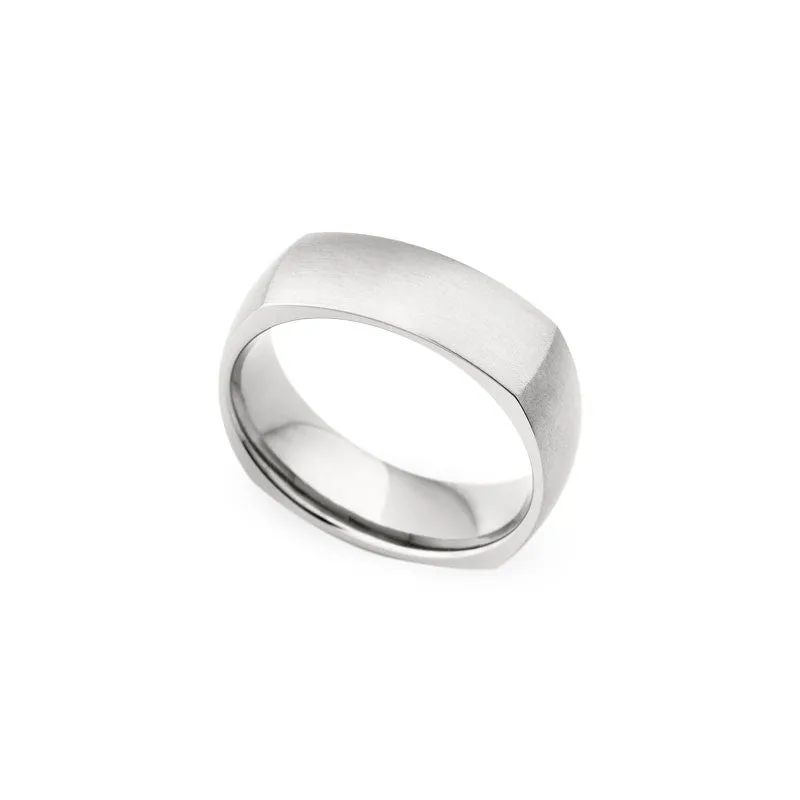 7mm Soft Corner Brushed Finish Wedding Band