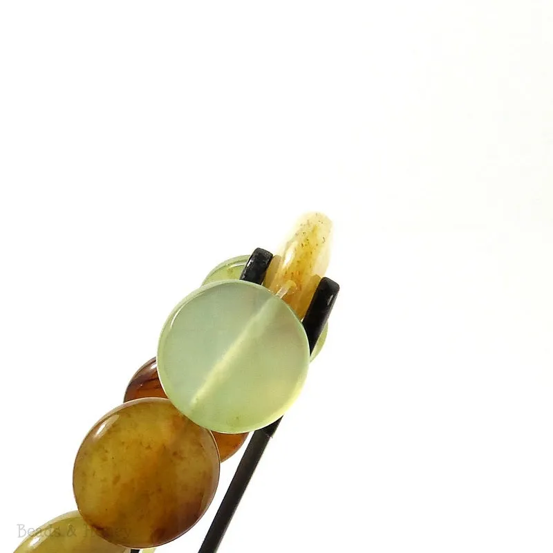 Antique New Jade Coin Faceted 14mm (15.5 Inch Strand)