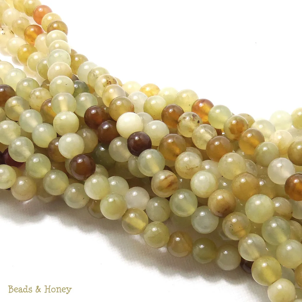 Antique New Jade Round Smooth 6mm (Full Strand)