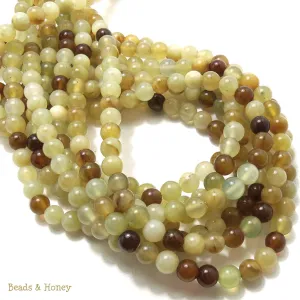 Antique New Jade Round Smooth 6mm (Full Strand)