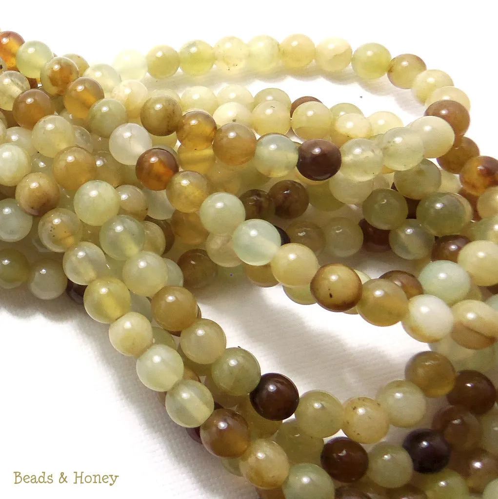 Antique New Jade Round Smooth 6mm (Full Strand)