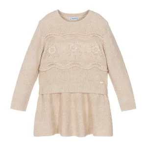 Beige Floral Knit Outfit