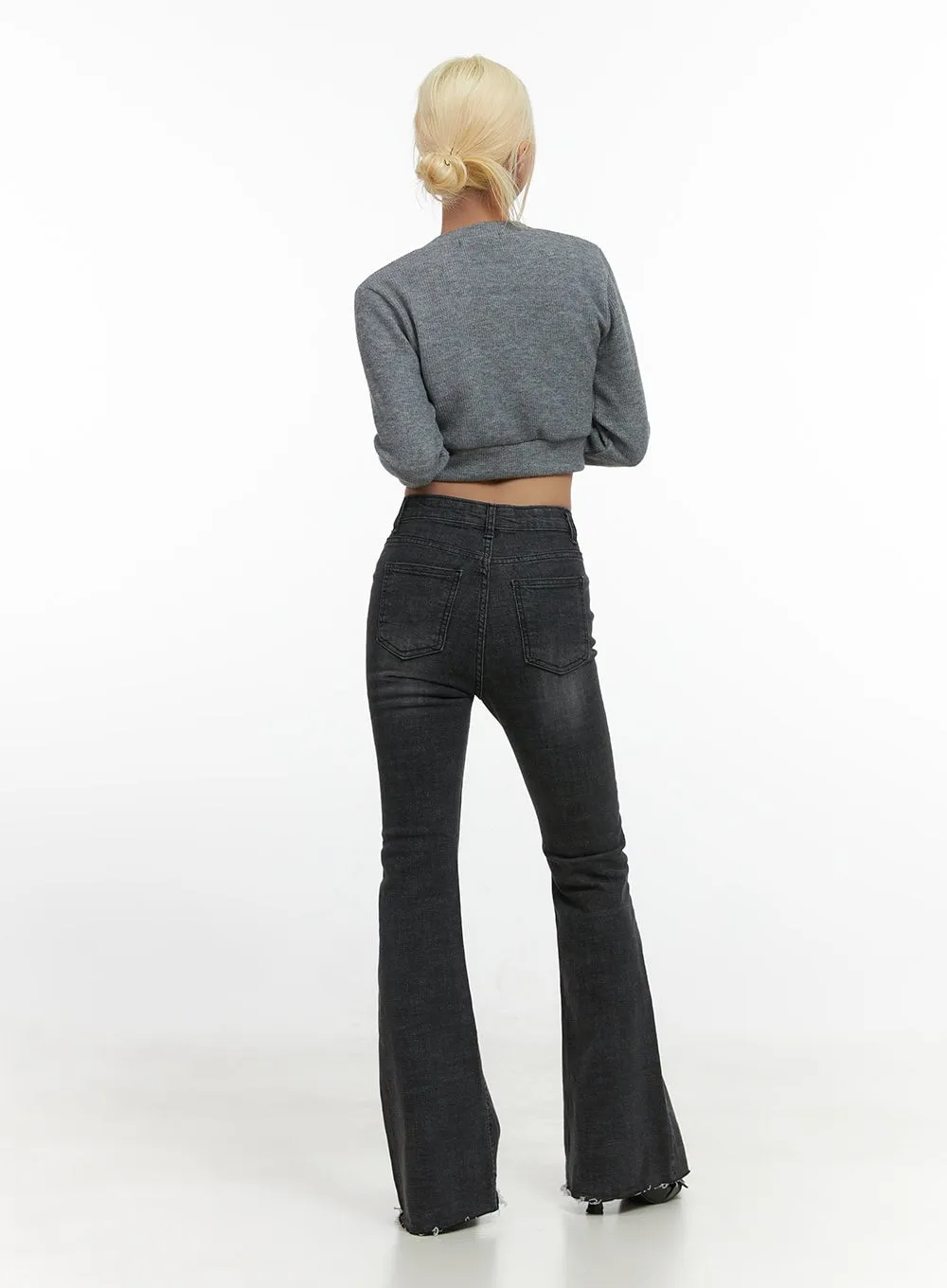 Classic Fit Button Pocket Crop Cardigan CS426