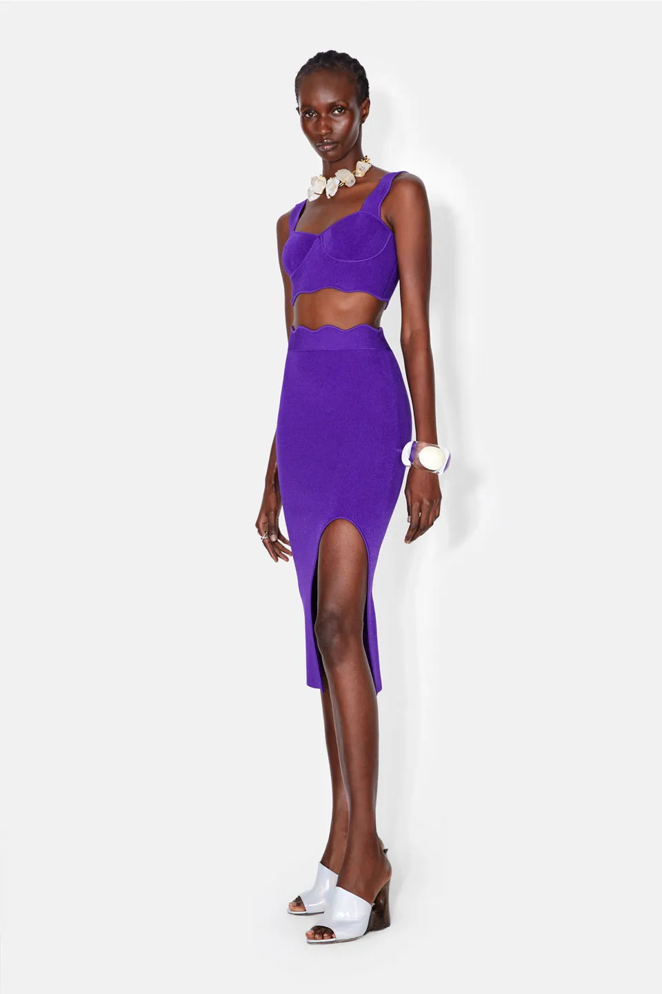 Delia Scalloped Top - Purple