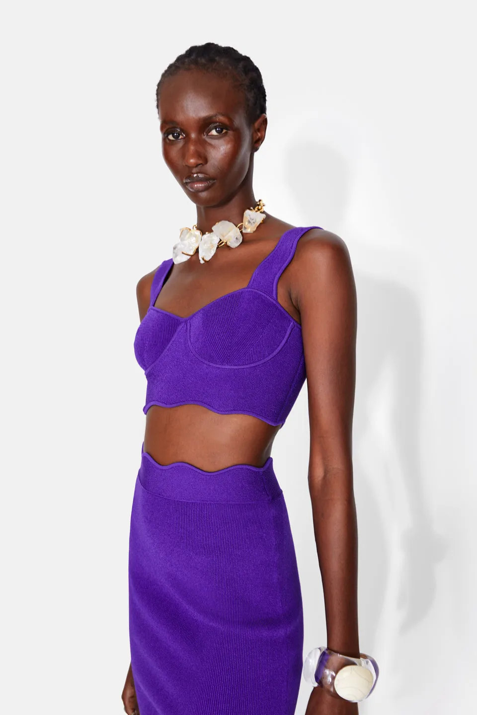 Delia Scalloped Top - Purple