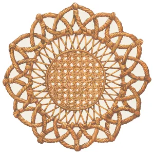 Die-Cut Rattan Weave Placemats Pack of 12