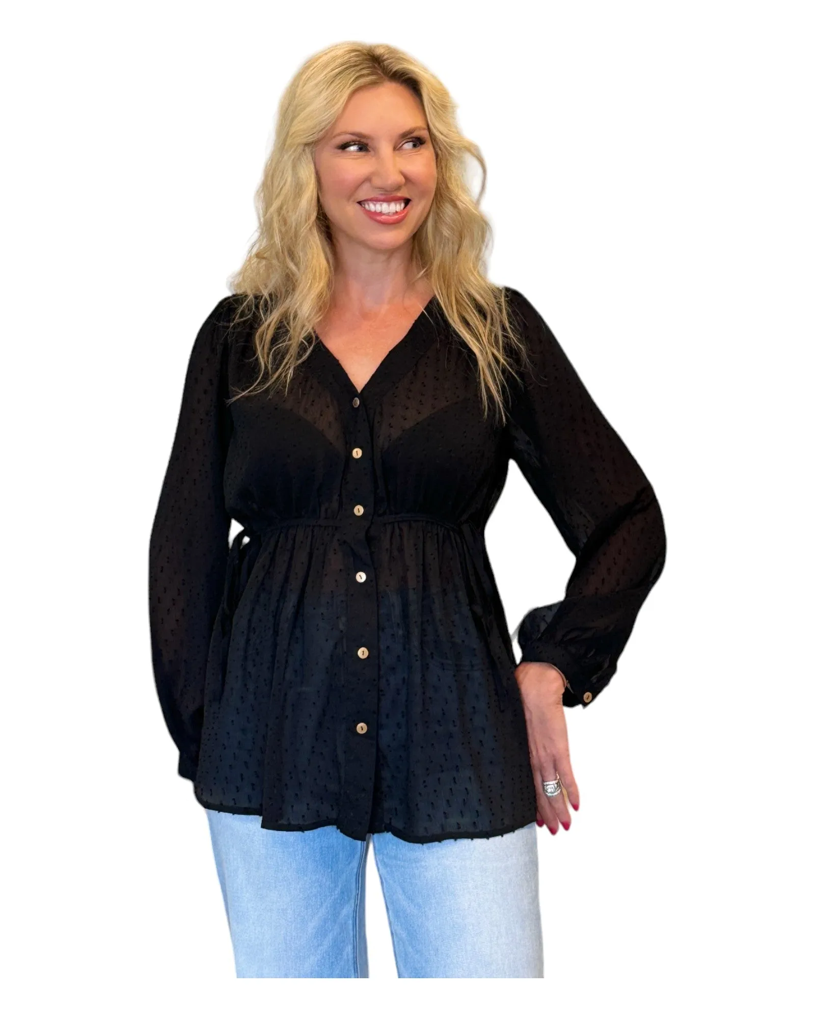 Enchanted Shadows Bohemian Style Button Up Top