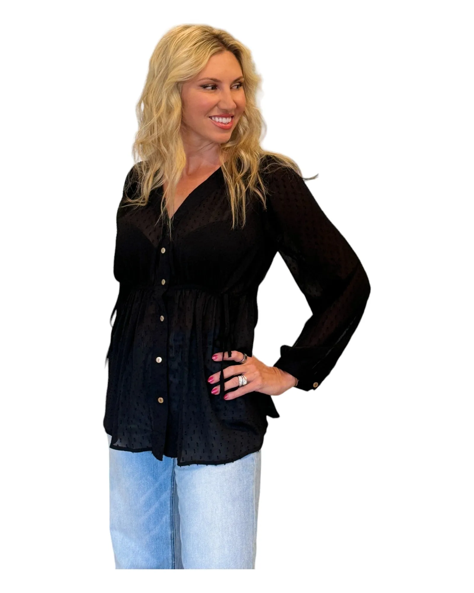 Enchanted Shadows Bohemian Style Button Up Top
