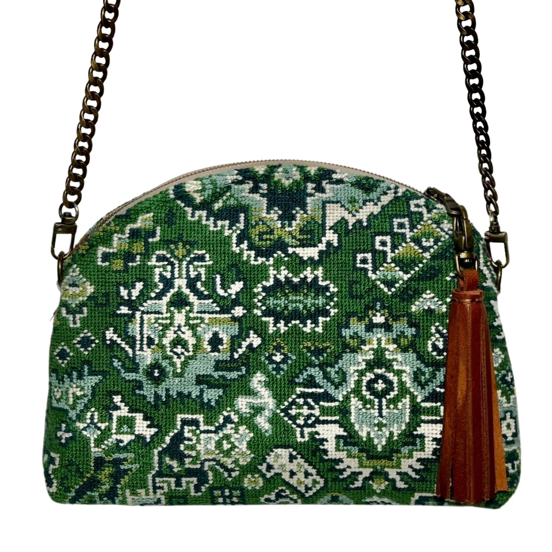 Green Porcelain Needlepoint Purse