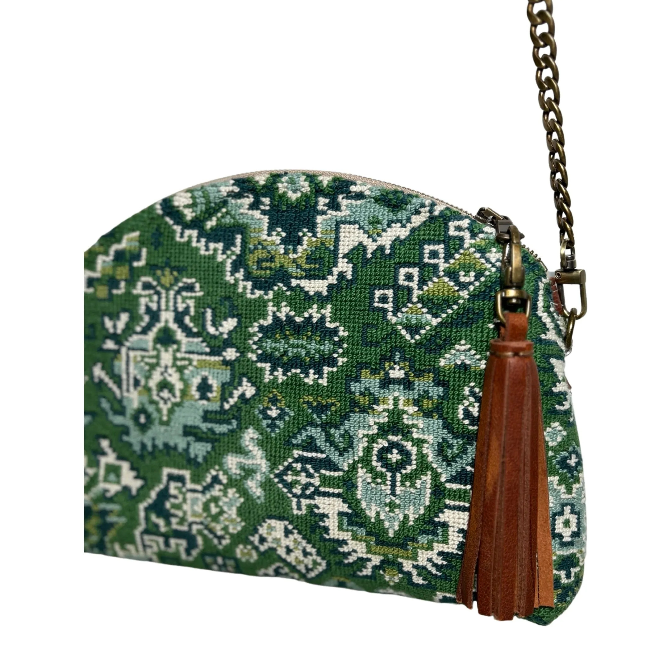Green Porcelain Needlepoint Purse