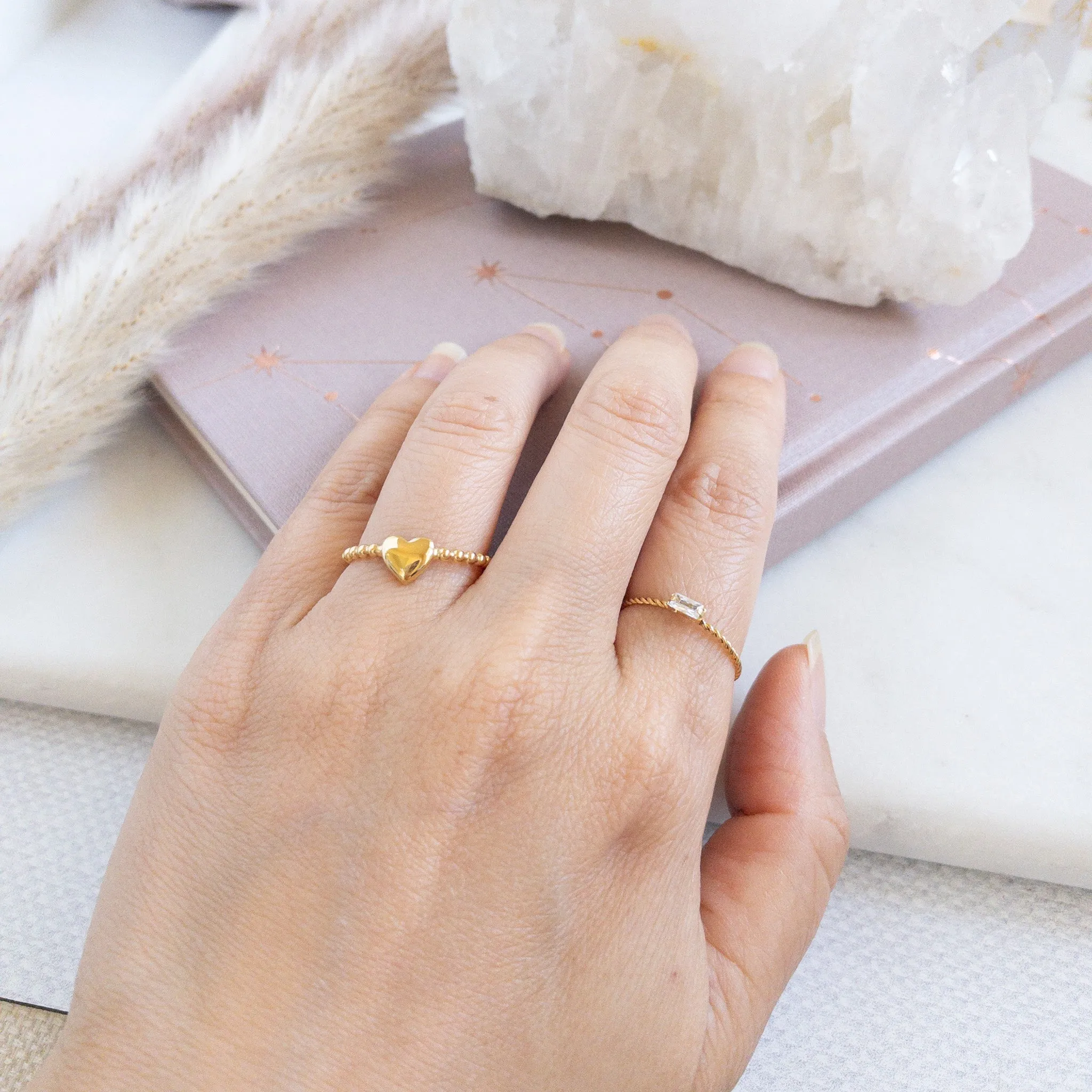 Heart Beaded Ring
