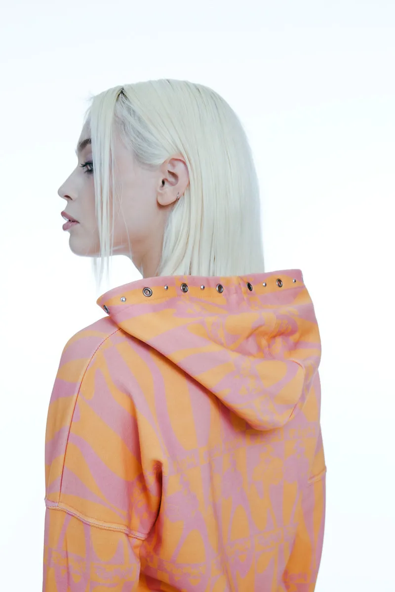 Hooded Sweatshirt With Allover Pattern and Joggers