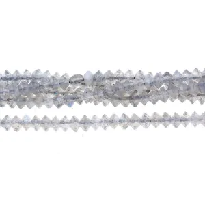 Labradorite Diamond Cut, Faceted 2x3mm Saucer - 15-16 Inch