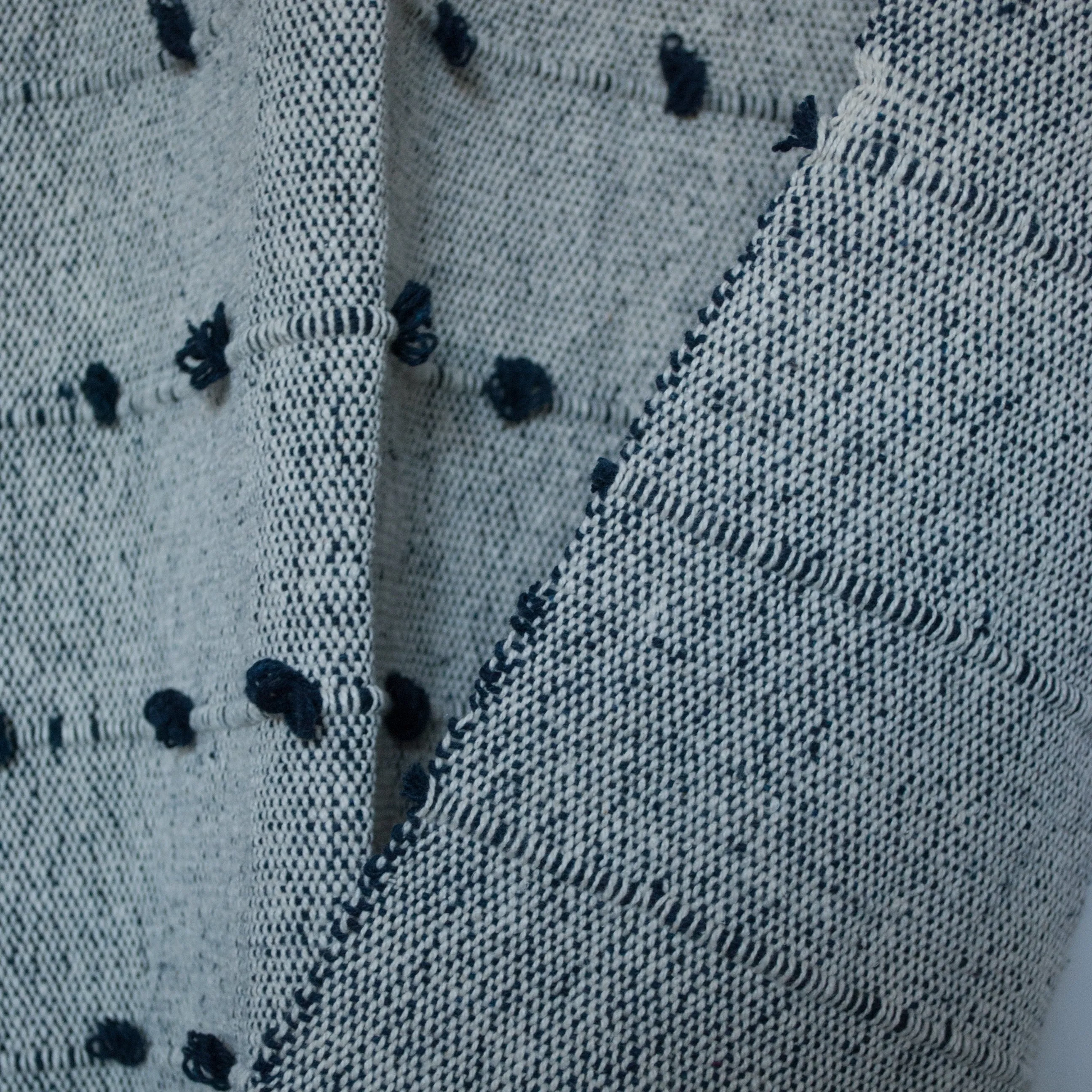 Nudos Navy Blue Throw Handwoven Blanket