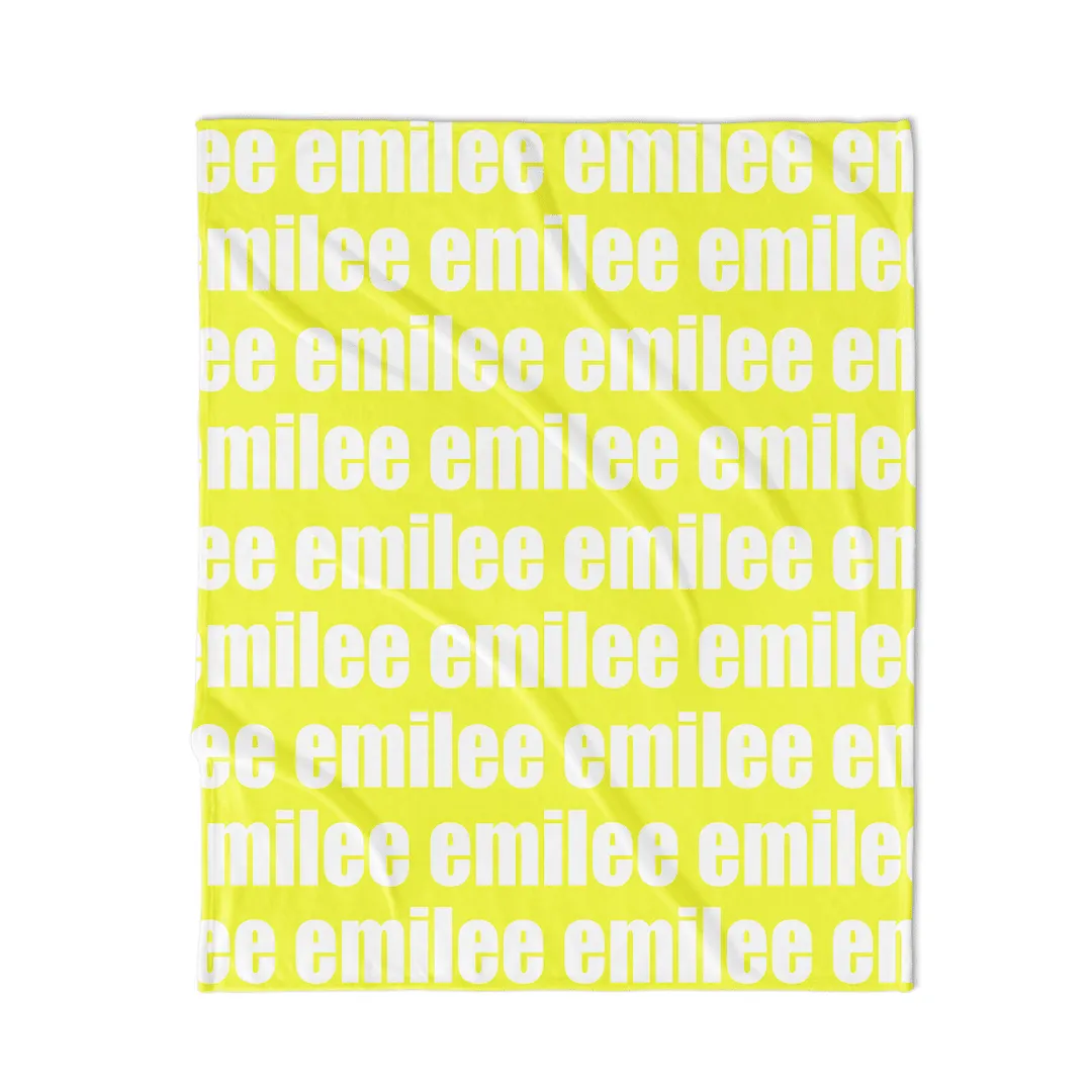 PERSONALIZED NAME BLANKET - BOLD FONT - TROPICAL PINEAPPLE