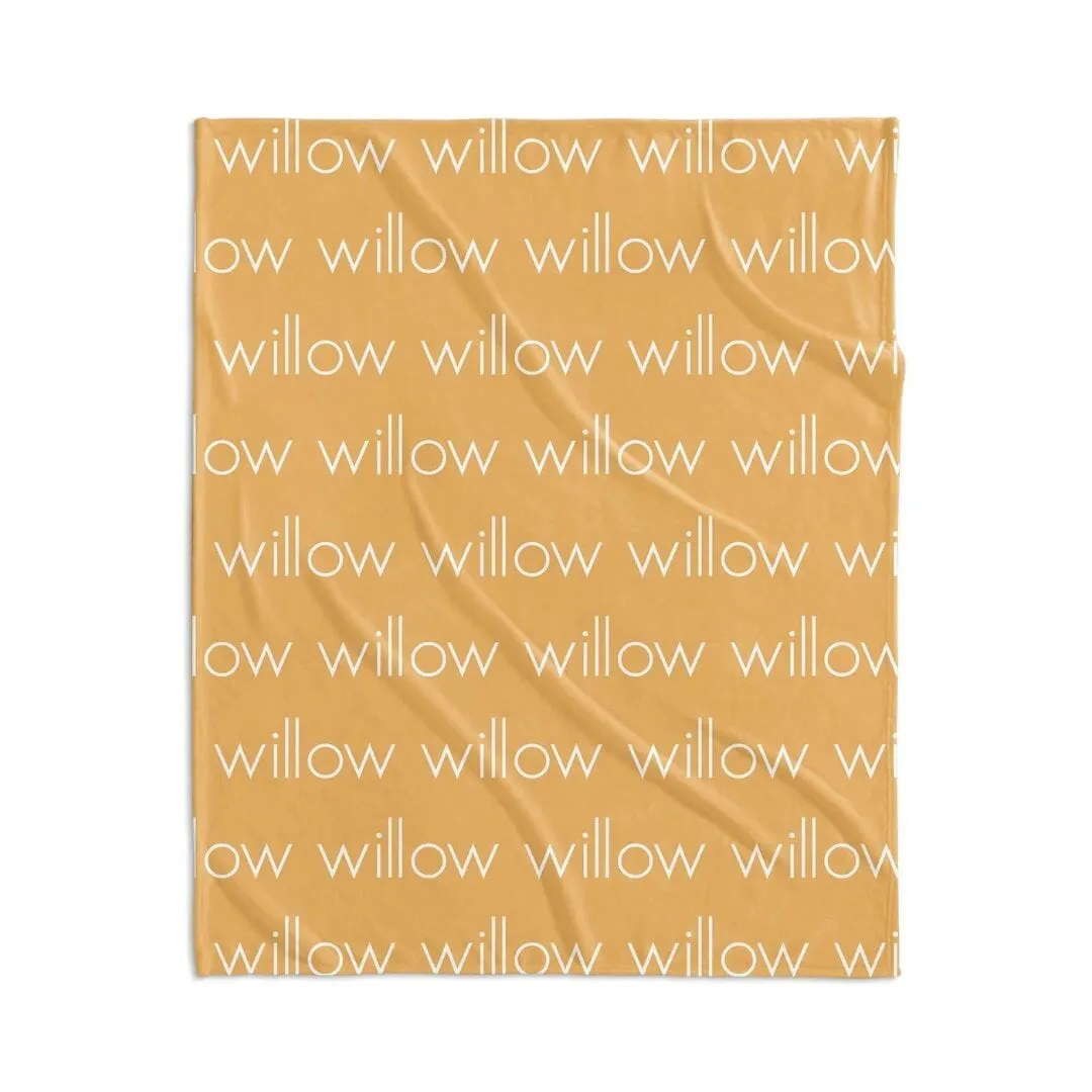 PERSONALIZED NAME BLANKET - LIGHT FONT - MELON