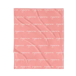PERSONALIZED NAME BLANKET - SCRIPT FONT - TROPICAL CORAL REEF