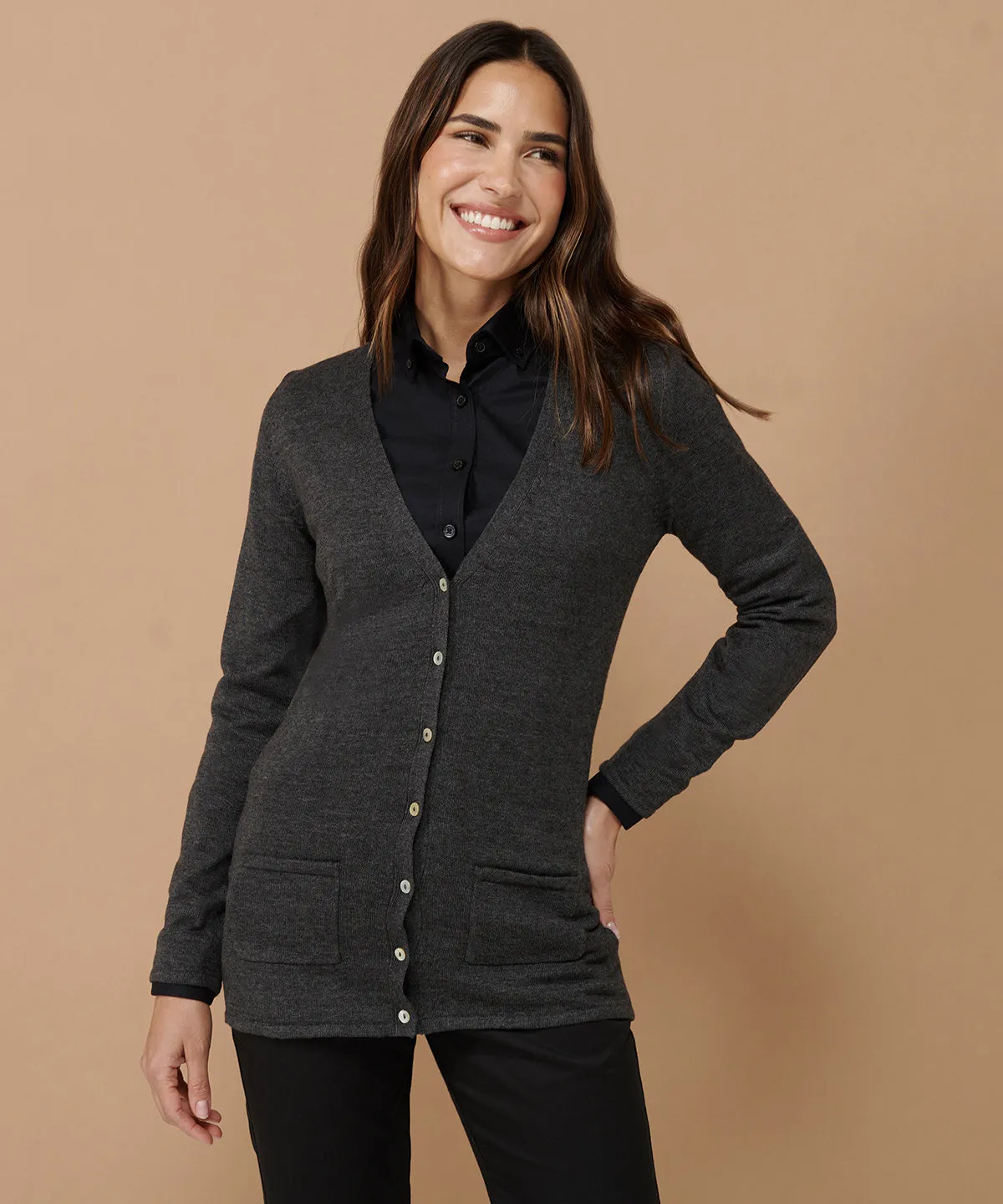 Purple - Women's v-button cardigan