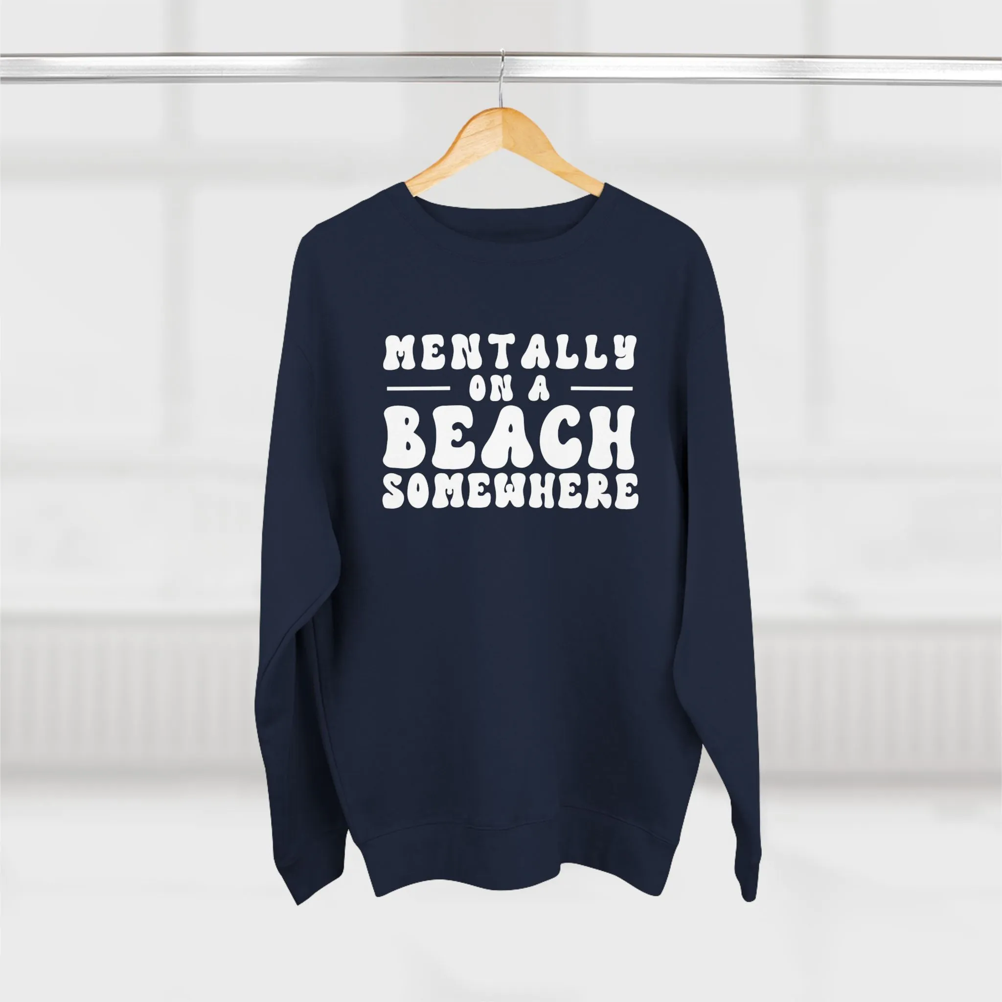 Relaxed Beach Vibes Unisex Crewneck Sweatshirt - "Mentally on a Beach Somewhere"