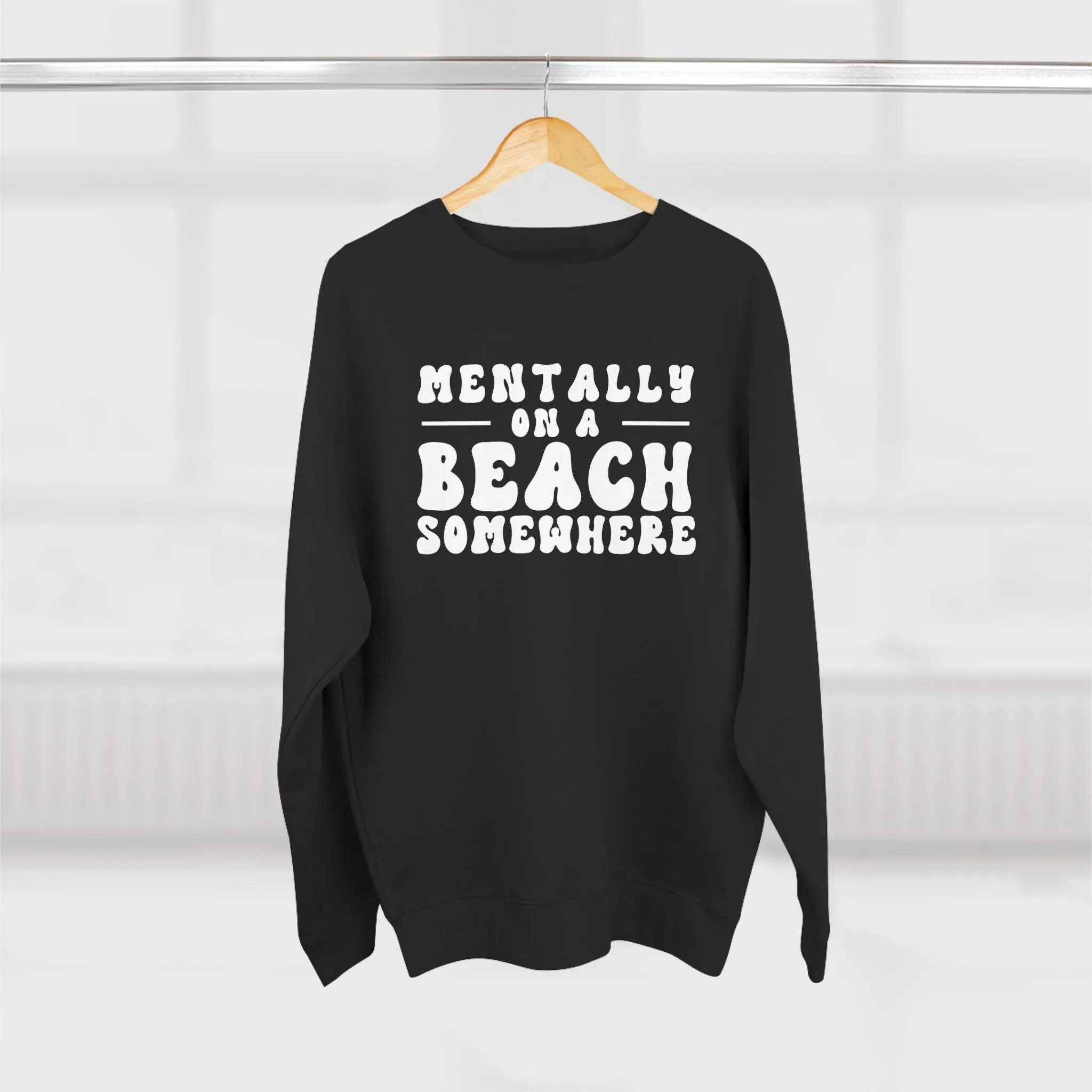 Relaxed Beach Vibes Unisex Crewneck Sweatshirt - "Mentally on a Beach Somewhere"