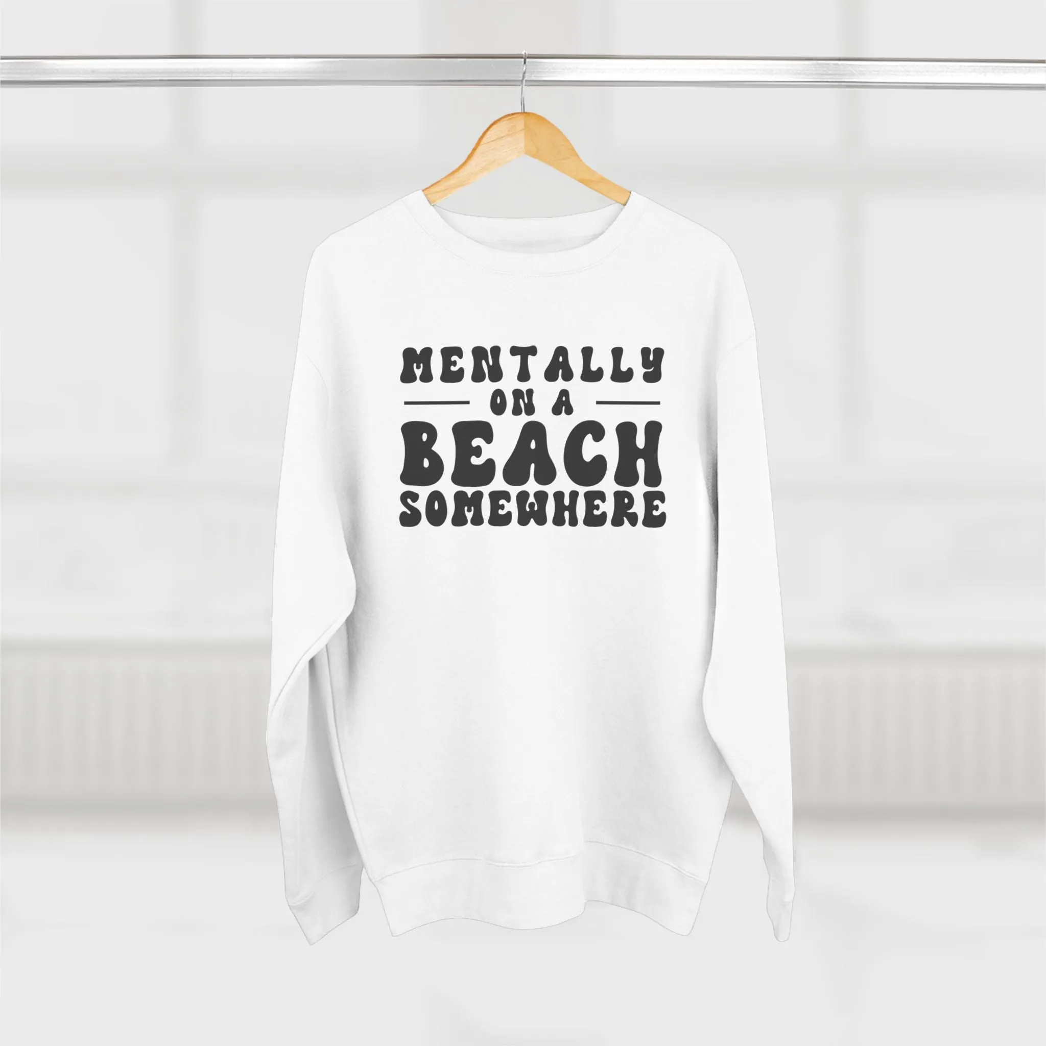 Relaxed Beach Vibes Unisex Crewneck Sweatshirt - "Mentally on a Beach Somewhere"